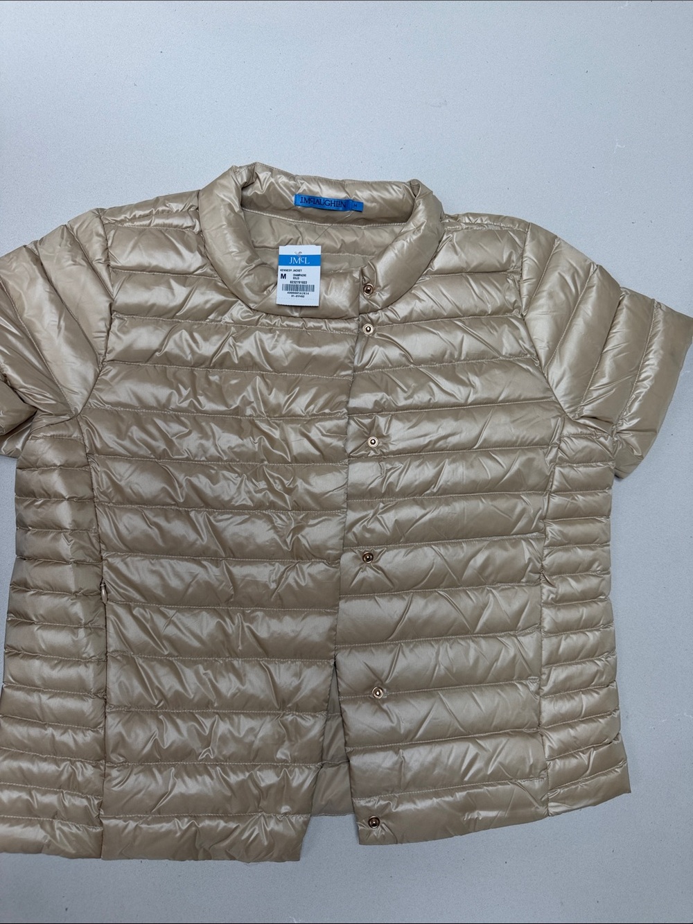 J. McLaughlin - Lightweight Quilted Short-Sleeve Jacket - Beige - Kennedy jacket